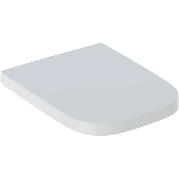 Geberit Selnova Square Soft Close Toilet Seat And Cover With Chrome Plated Top Fix - Gloss White
