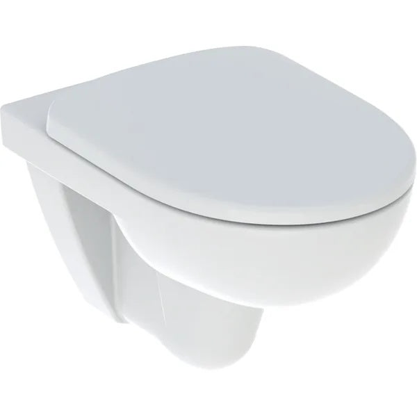 Geberit Selnova Rimless Wall Hung Toilet Pan With Quick Release Soft Close Seat - White