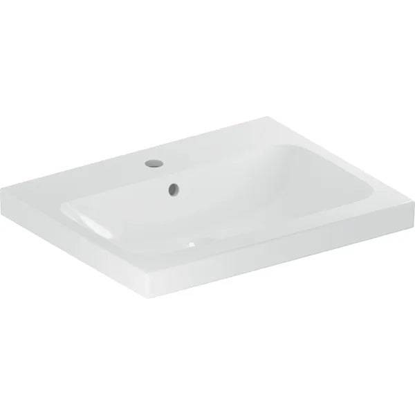 Geberit Light Vanity Basin - 600mm - 1 Tap Hole - White