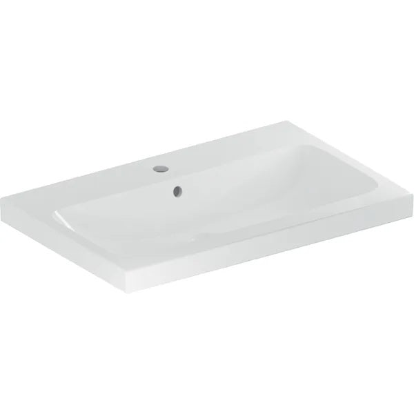 Geberit Light Vanity Basin - 750mm - 1 Tap Hole - White