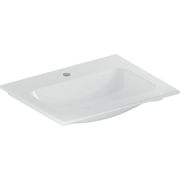 Geberit iCon Vanity Basin - 600mm - 1 Tap Hole - White