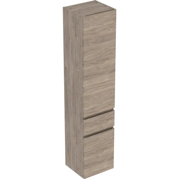 Geberit Renova Plan Wall Hung Tall Storage Cabinets - 1800mm - Hickory Walnut