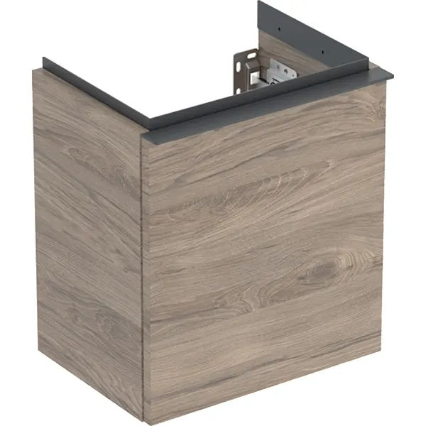Geberit iCon 1 RH Door Wall Hung Vanity Unit - 380mm- Hickory Wood-Texture Body/Lava Matt Handle