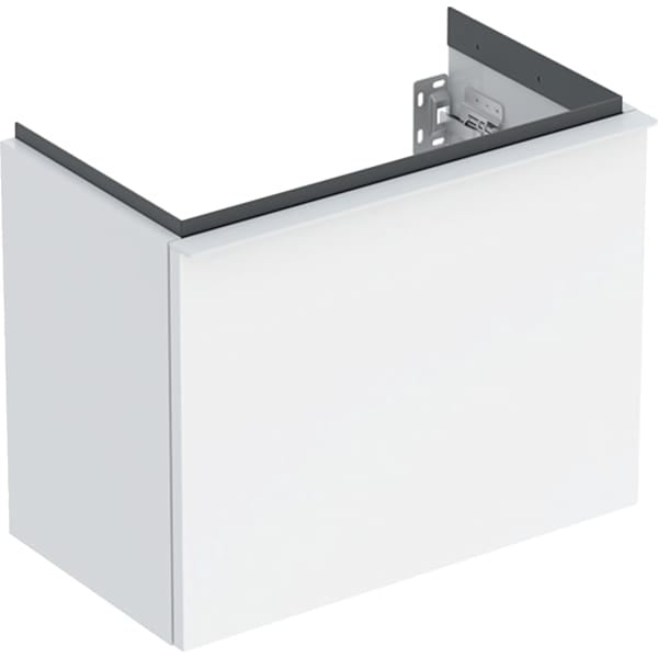 Geberit iCon 1 Drawer Wall Hung Vanity Unit - 530mm- White Gloss Body/White Matt Handle