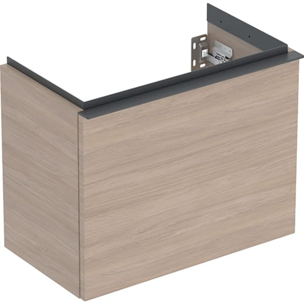 Geberit iCon 1 Drawer Wall Hung Vanity Unit - 530mm- Oak Wood-Texture Body/Lava Matt Handle