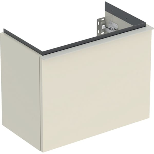 Geberit iCon 1 Drawer Wall Hung Vanity Unit - 530mm- Sand-Grey Gloss Body/Sand-Grey Matt Handle