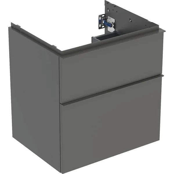 Geberit iCon 2 Drawer Wall Hung Vanity Unit - 600mm- Lava Matt Body/Lava Matt Handle