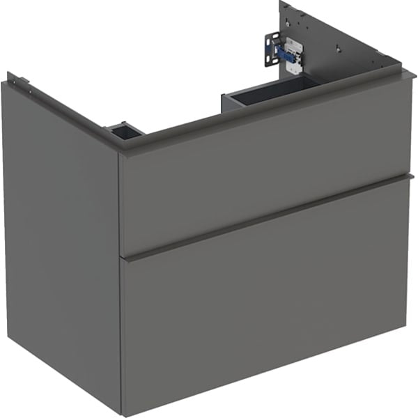 Geberit iCon 2 Drawer Wall Hung Vanity Unit - 750mm- Lava Matt Body/Lava Matt Handle