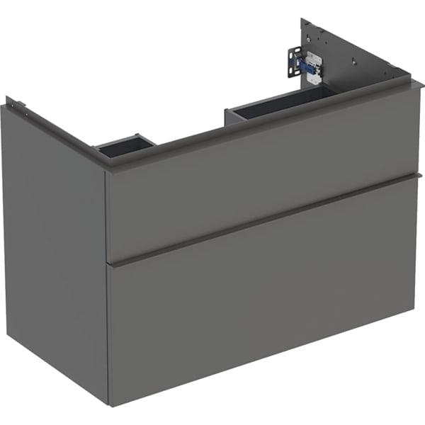 Geberit iCon 2 Drawer Wall Hung Vanity Unit - 900mm- Lava Matt Body/Lava Matt Handle