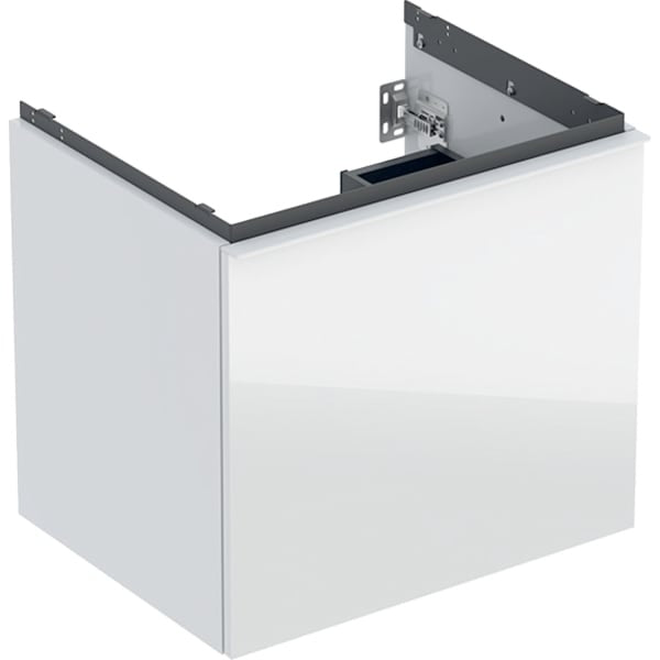 Geberit Acanto 1 Drawer Wall Hung Vanity Unit - 600mm- Gloss White