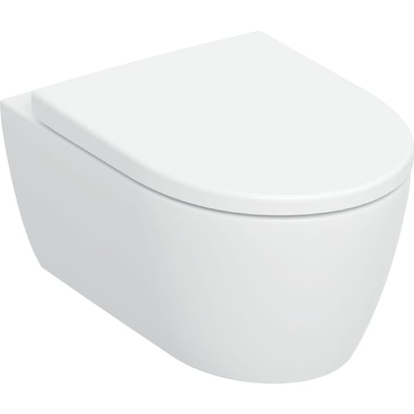 Geberit iCon TurboFlush Wall Hung Toilet & Soft-Close Seat - White