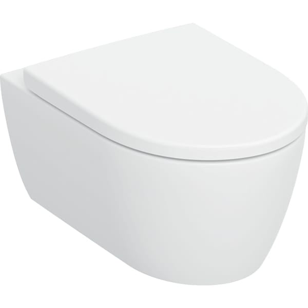 Geberit iCon TurboFlush Wall Hung Toilet & Soft-Close Seat - Satin White