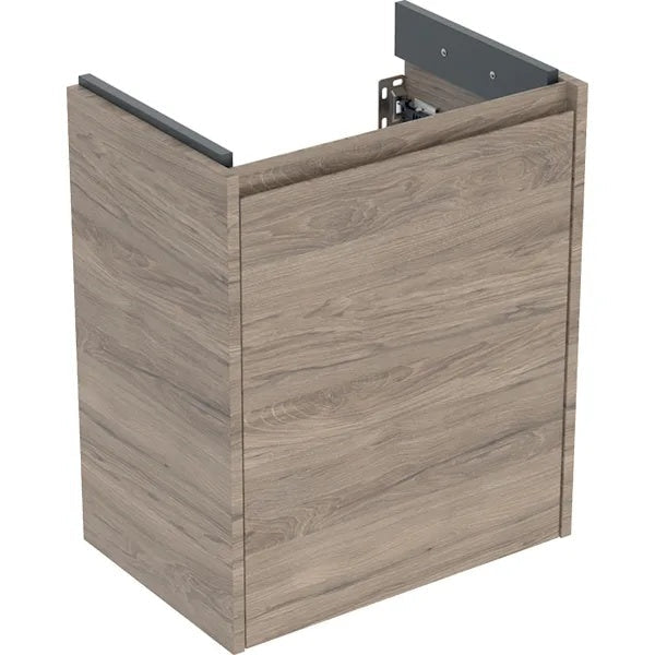 Geberit Selnova 1 Door Wall Hung Vanity Unit - 500mm Wide - Hickory Melamine