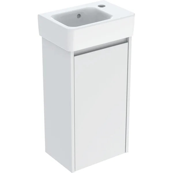 Geberit Selnova Wall Hung Cloakroom Vanity Unit With Basin - 360mm Wide - 1 Tap Hole - Silk Matt White
