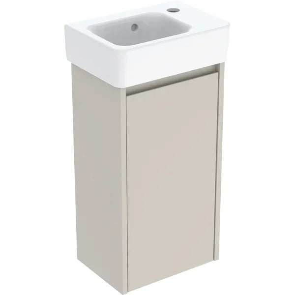 Geberit Selnova Wall Hung Cloakroom Vanity Unit With Basin - 360mm Wide - 1 Tap Hole - Sand Silk Matt