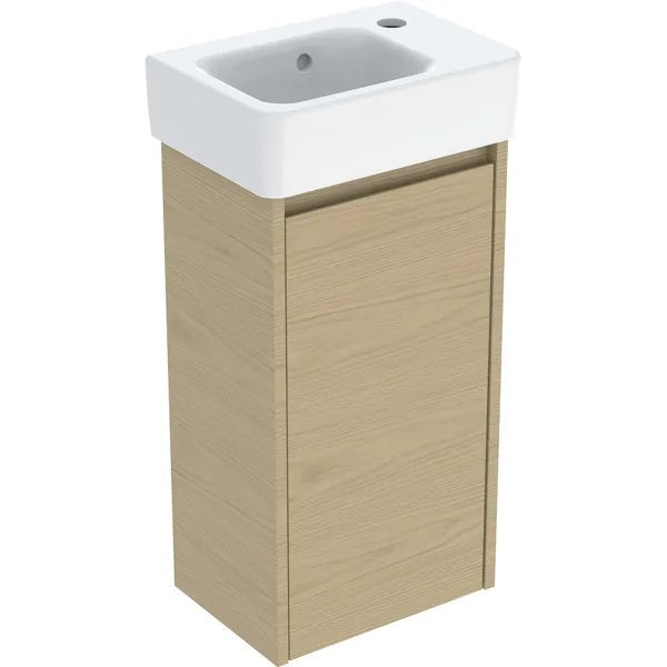 Geberit Selnova Wall Hung Cloakroom Vanity Unit With Basin - 360mm Wide - 1 Tap Hole - Oak Melamine