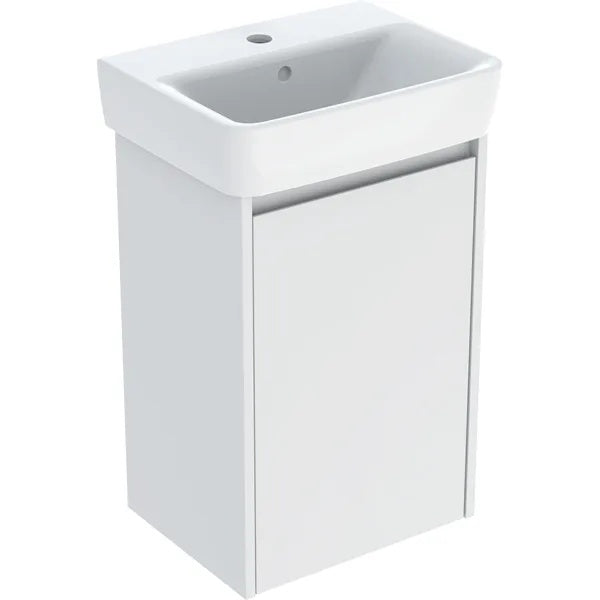 Geberit Selnova Wall Hung Cloakroom Vanity Unit With Basin - 450mm Wide - 1 Tap Hole - Silk Matt White