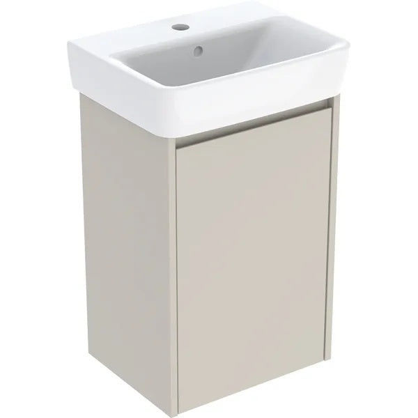 Geberit Selnova Wall Hung Cloakroom Vanity Unit With Basin - 450mm Wide - 1 Tap Hole - Sand Silk Matt