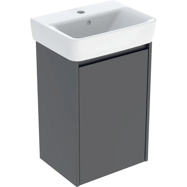 Geberit Selnova Wall Hung Cloakroom Vanity Unit With Basin - 450mm Wide - 1 Tap Hole - Lava Silk Matt