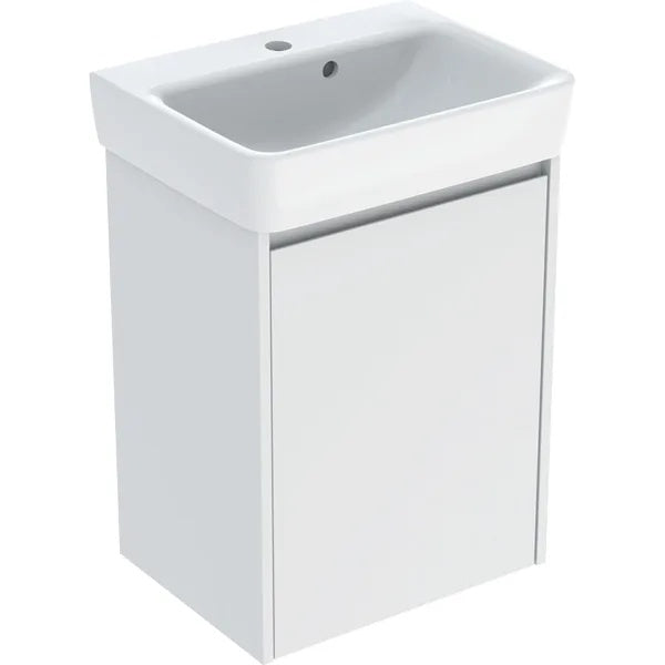 Geberit Selnova Wall Hung Cloakroom Vanity Unit With Basin - 500mm Wide - 1 Tap Hole - Silk Matt White