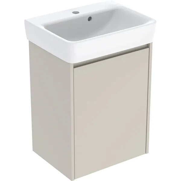 Geberit Selnova Wall Hung Cloakroom Vanity Unit With Basin - 500mm Wide - 1 Tap Hole - Sand Silk Matt