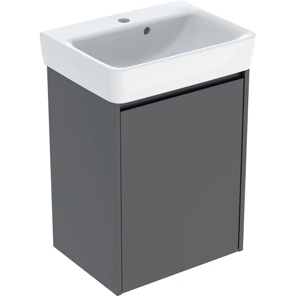 Geberit Selnova Wall Hung Cloakroom Vanity Unit With Basin - 500mm Wide - 1 Tap Hole - Lava Silk Matt
