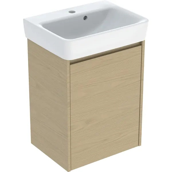 Geberit Selnova Wall Hung Cloakroom Vanity Unit With Basin - 500mm Wide - 1 Tap Hole - Oak Melamine