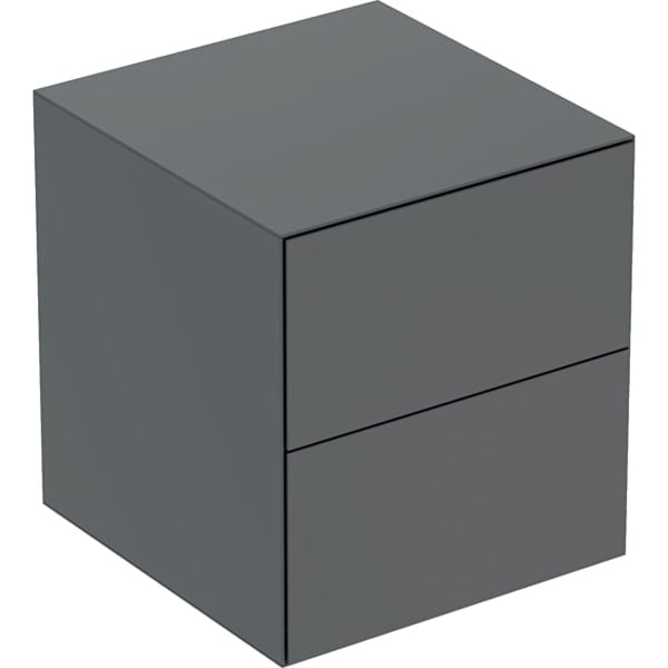 Geberit One 2 Drawer Wall Hung Vanity Unit - 450mm - Lava Matt