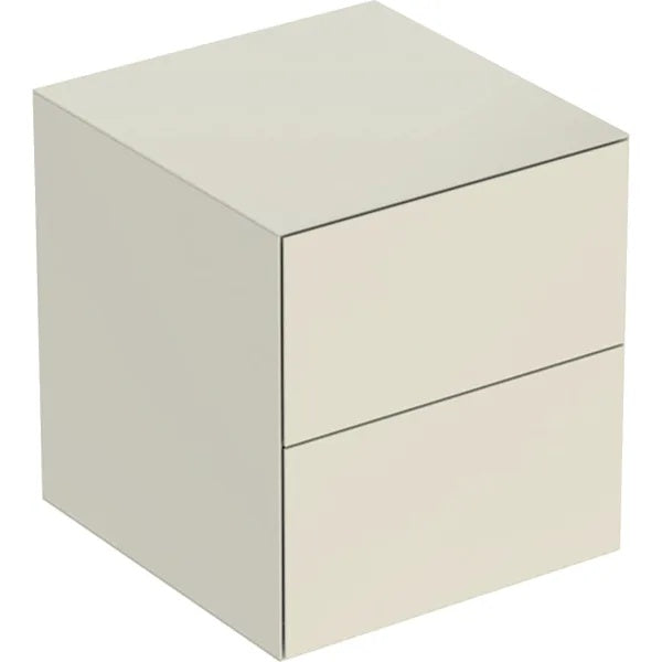 Geberit One 2 Drawer Wall Hung Vanity Unit - 450mm - High Gloss Sand Grey