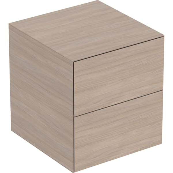 Geberit One 2 Drawer Wall Hung Vanity Unit - 450mm - Wood-Texture Oak