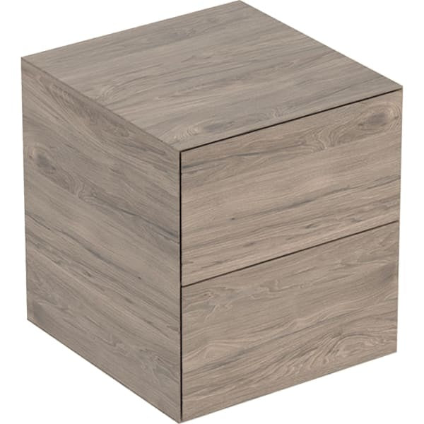 Geberit One 2 Drawer Wall Hung Vanity Unit - 450mm - Wood-Texture Hickory