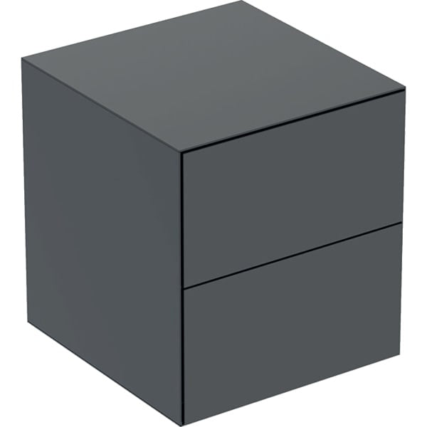 Geberit One 2 Drawer Wall Hung Vanity Unit - 450mm - Matt Black