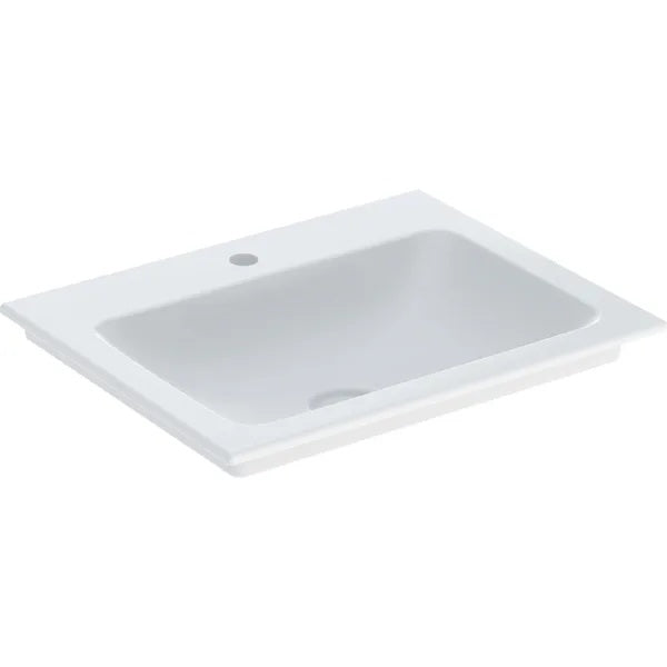 Geberit Aniara Slim-Rim Vanity Basin - 600mm Wide - 1 Tap Hole - White