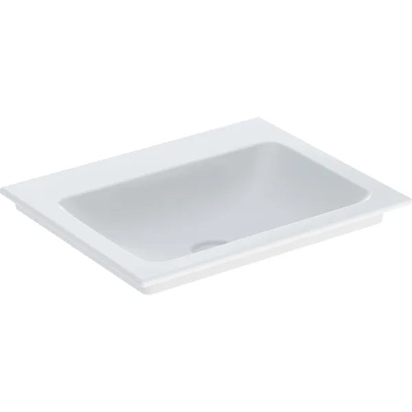 Geberit Aniara Slim-Rim Vanity Basin - 600mm Wide - No Tap Hole - White