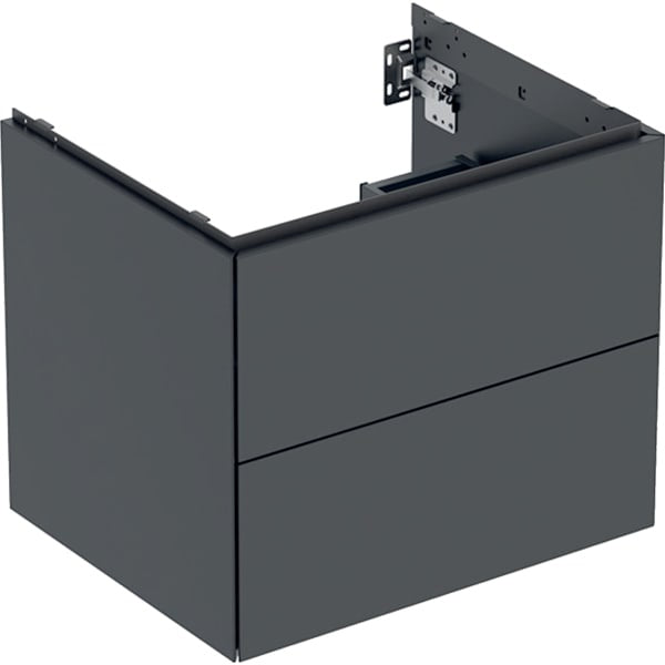 Geberit One 2 Drawer Wall Hung Vanity Unit - 600mm - Matt Black