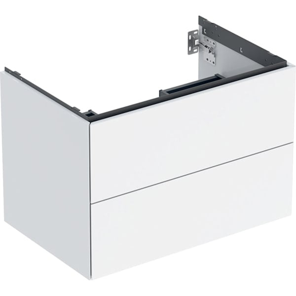 Geberit One 2 Drawer Wall Hung Vanity Unit - 750mm - High Gloss White