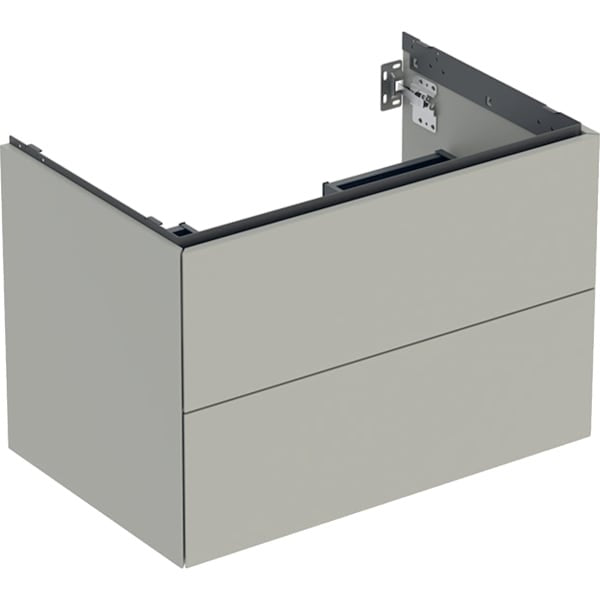 Geberit One 2 Drawer Wall Hung Vanity Unit - 750mm - Matt Greige