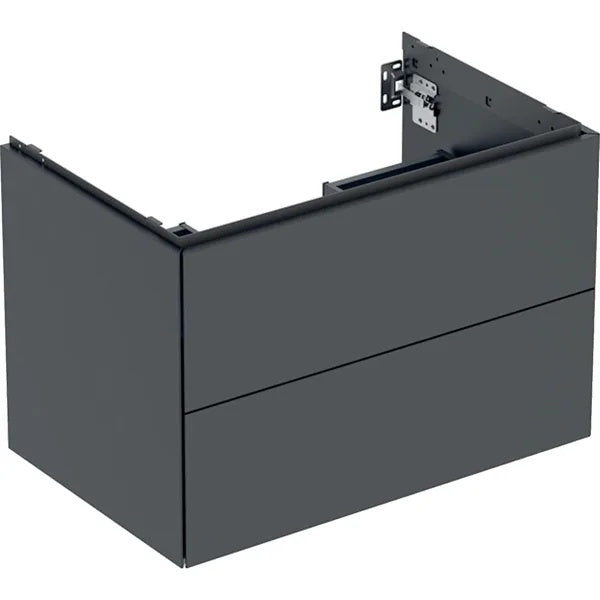 Geberit One 2 Drawer Wall Hung Vanity Unit - 750mm - Matt Black