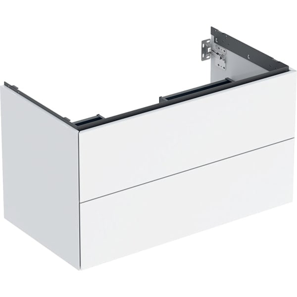 Geberit One 2 Drawer Wall Hung Vanity Unit - 900mm - High Gloss White