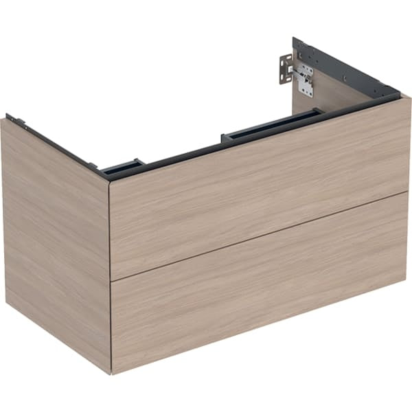 Geberit One 2 Drawer Wall Hung Vanity Unit - 900mm - Wood-Texture Oak
