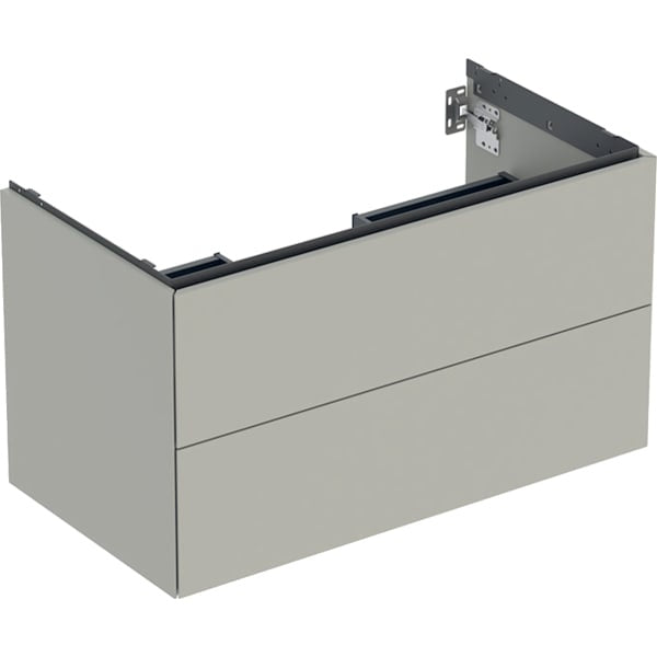 Geberit One 2 Drawer Wall Hung Vanity Unit - 900mm - Matt Greige