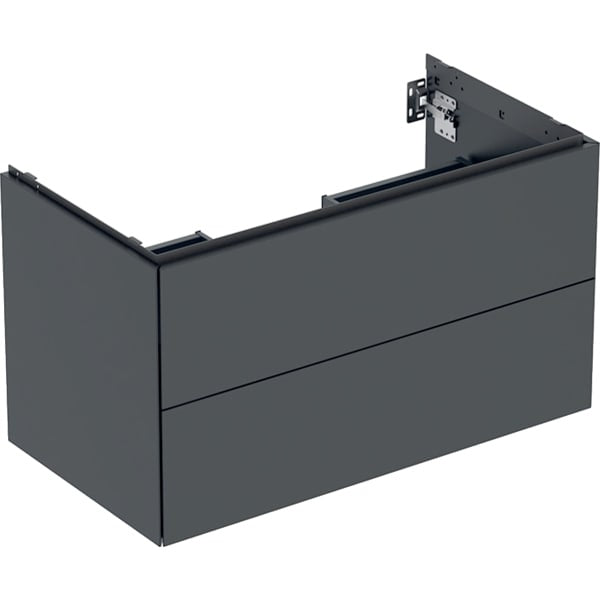 Geberit One 2 Drawer Wall Hung Vanity Unit - 900mm - Matt Black
