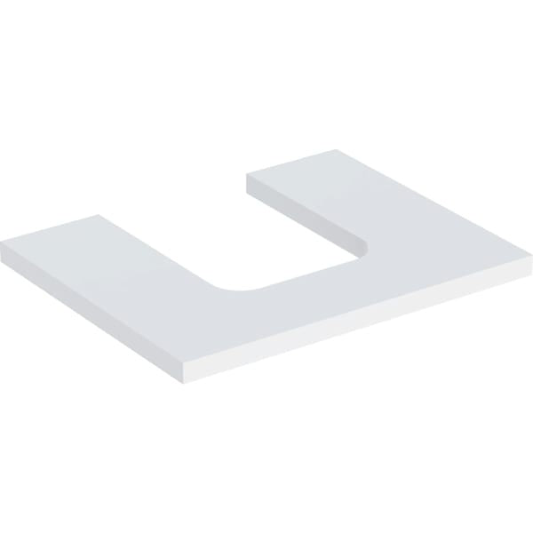 Geberit One Central Cut-out Worktop - 600mm - Gloss White