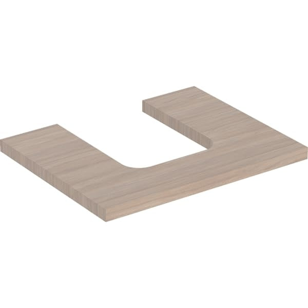 Geberit One Central Cut-out Worktop - 600mm - Gloss Sand Grey