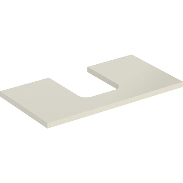 Geberit One Central Cut-out Worktop - 750mm - Gloss Sand Grey