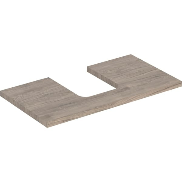 Geberit One Central Cut-out Worktop - 750mm - Wood Texture Oak