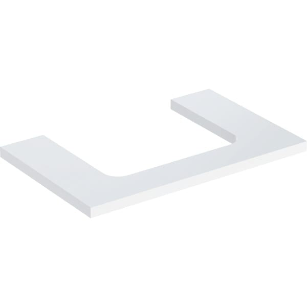 Geberit One Central Cut-out Rectangular Worktop - 750mm - Gloss White