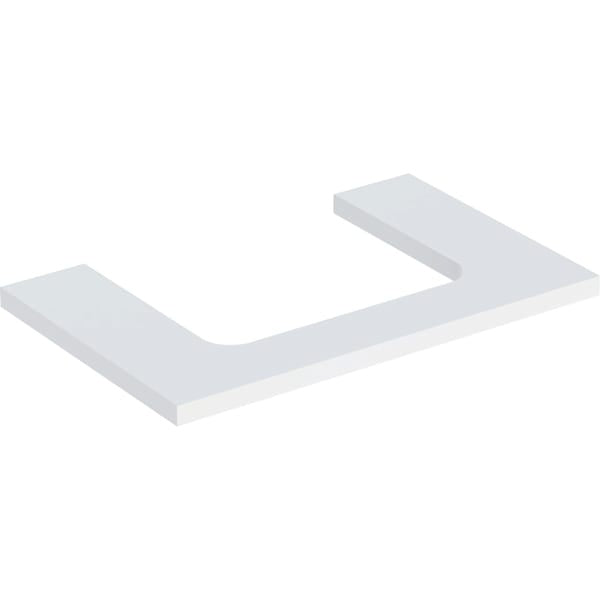 Geberit One Central Cut-out Rectangular Worktop - 750mm - Matt White
