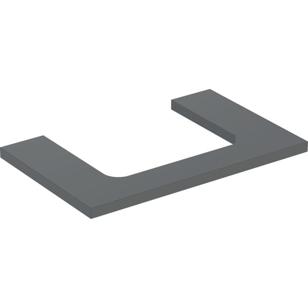 Geberit One Central Cut-out Rectangular Worktop - 750mm - Matt Lava