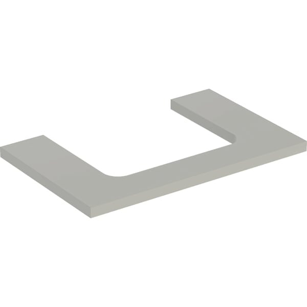 Geberit One Central Cut-out Rectangular Worktop - 750mm - Matt Greige